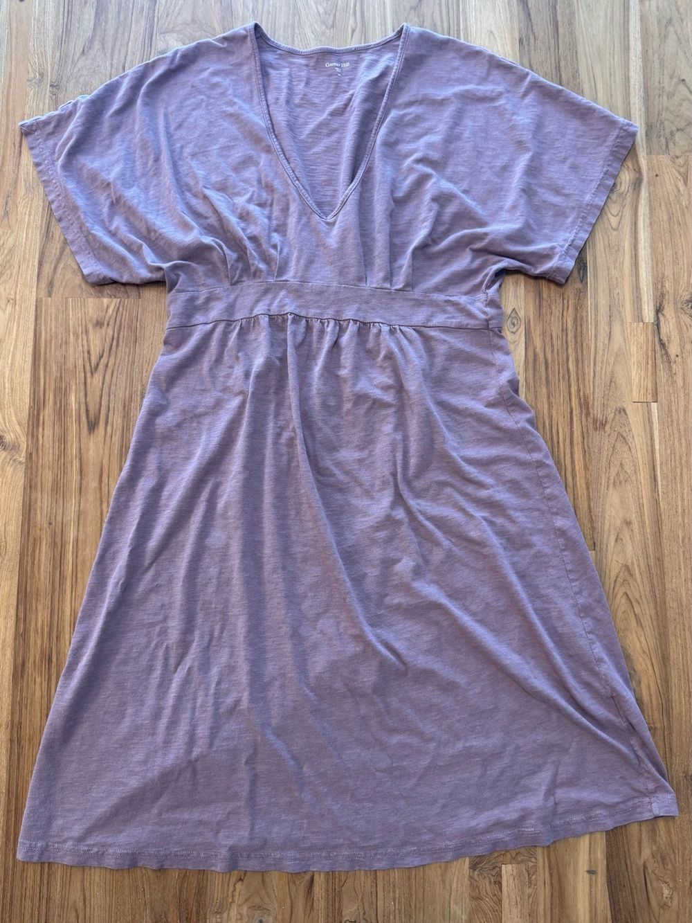 Garnet Hill Mauve Midi Dress Women’s XS V Neck Short Sleeve